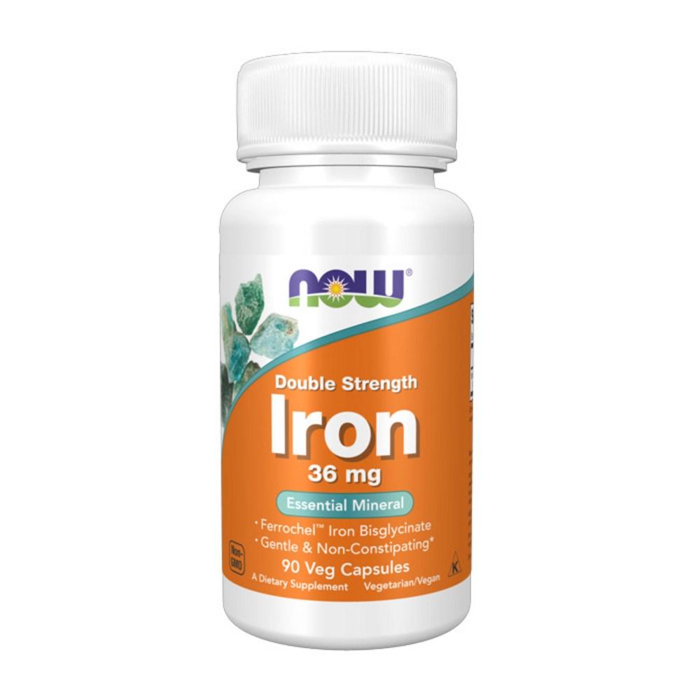 Now Foods Double Strength Iron 36mg 90 Capsules 5 Bottles 5 Pcs