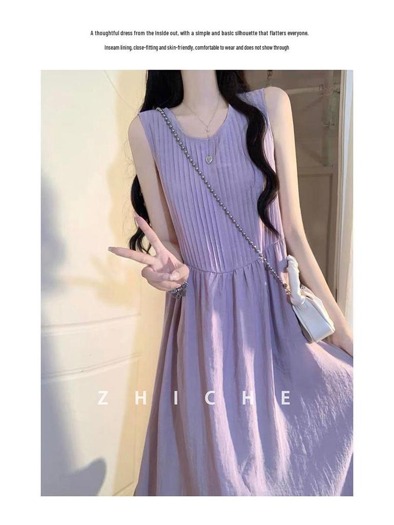 Purple Sleeveless Summer Beach Dress