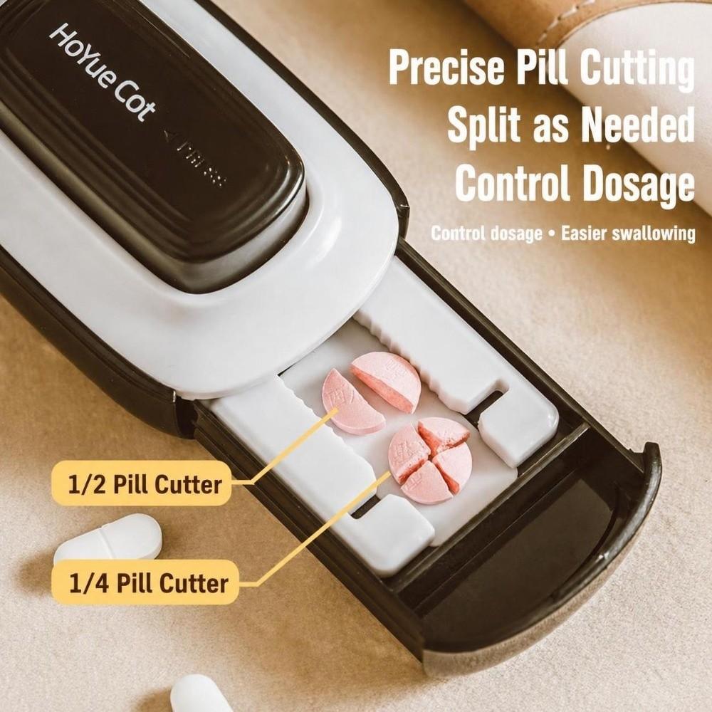 2/4 Parts Pill Cutter Pill Divider Storage Box Crusher Divider  for Small or Large Pills