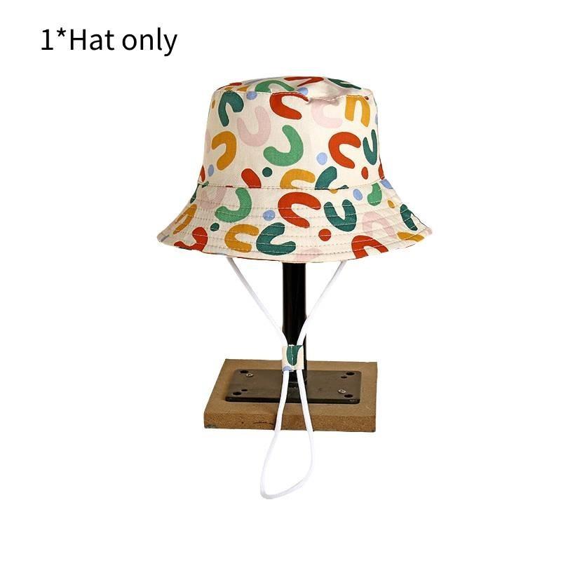 Cute Cartoon Print Fisherman Hat For Children Spring Sun Protection Wide Brim Cap Unisex