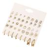 20-Piece Womens Fashion Earring Set Zinc Alloy Studs Geometric Heart Butterfly Minimalist Jewelry Daily Wear