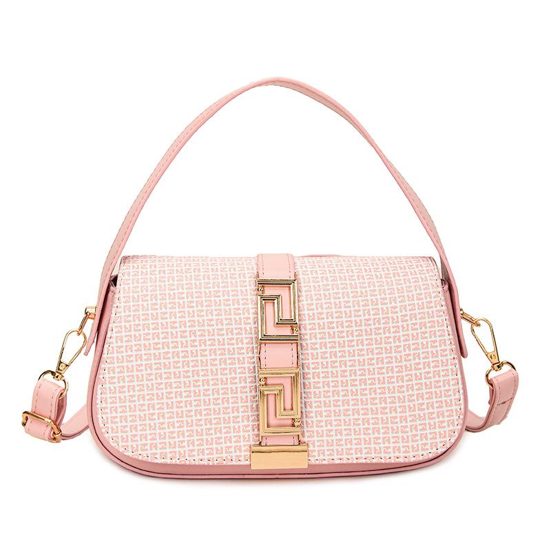 

Модная универсальная сумка-седло с углублением, женская новая нишевая дизайнерская сумка через плечо, персонализированная ретро женская сумка-мессенджер розовый