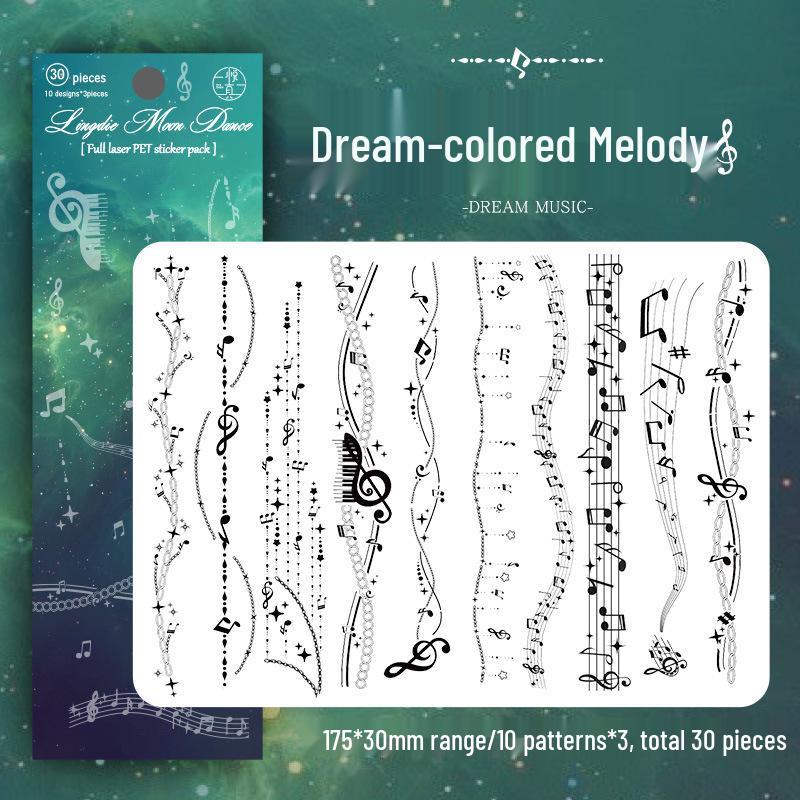 Firefly PET Journal Laser Stickers - Salt Style Guka Border & Collage Decoration