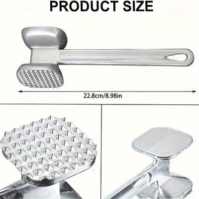 Meat Tenderizer Hammer, Stainless Steel Steak Metal Mallet Kitchen Tool Heavy Duty Durable Double-Sided Meat Tenderizer