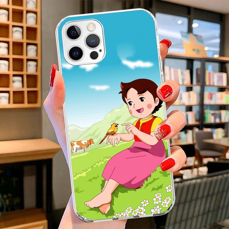 Heidi Cute Cartoon Cover Phone Case For iPhone 16 17 Air 15 14 Pro Max 16E Phone Case 13 Mini 12 11 7 SE 8 Print Pattern Fit Cas
