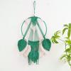 Handwoven Cotton Rope Contrast Color Dreamcatchers with Leaves Tassels Wall Hanging Macrames Tapestrys for Home Decors