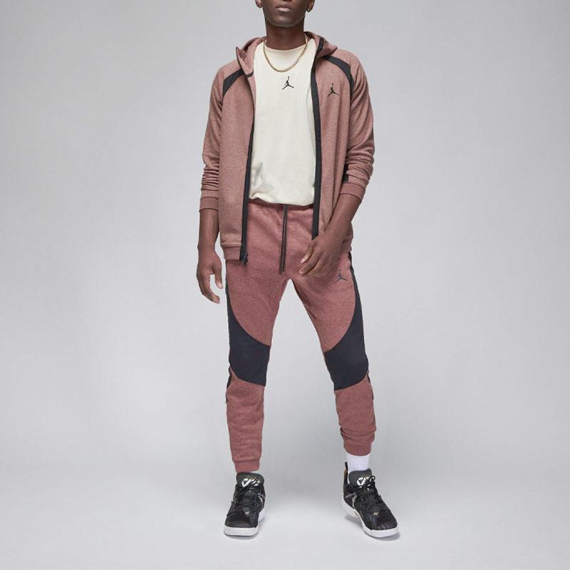 Jordan FW22 Dri-Fit Sport Air Contrast Zip-Up Hoodie Long Sleeve Quick-Dry Sweatshirt Men Tops Brown DQ7324-231