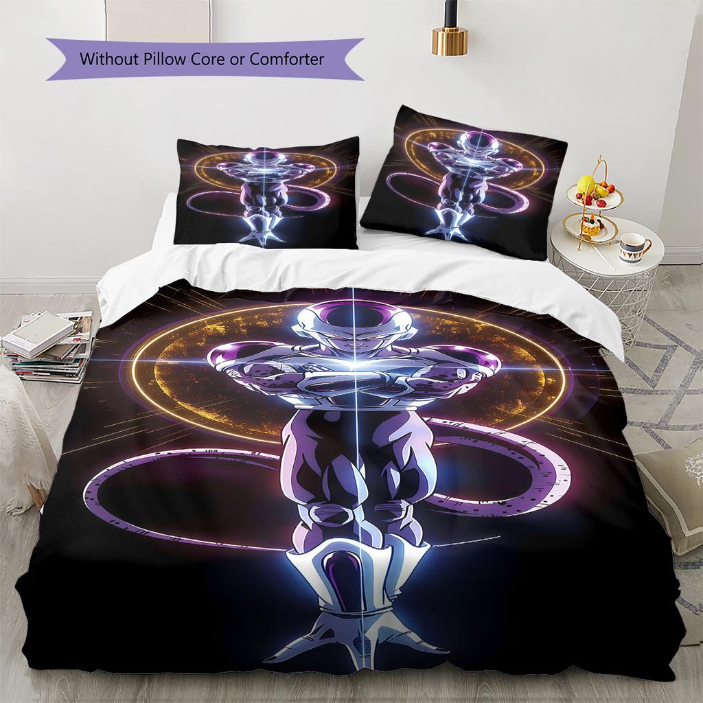 Frieza Pattern Bedding,Quilt Set Quilt Cover Pillowcase Home Birthday Gift (1 * Duvet Cover + 2 * Pillowcase, Without Core)