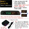 Solar Car Digital Clock Thermometer Dual Color Display Smart Switch High Precision LED Digital Clock Dashboard  Watch Accessorie