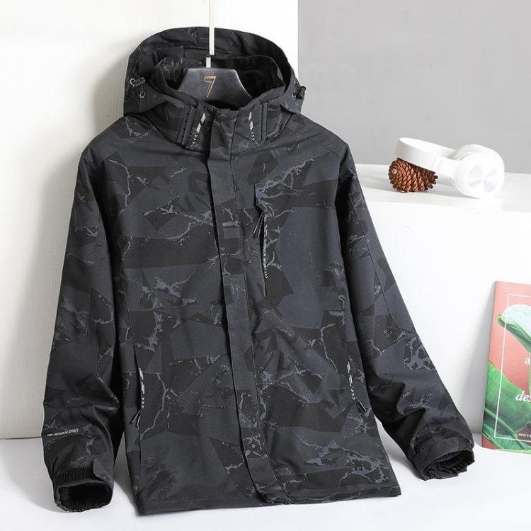 Men Winter Outdoor Windproof Fleece Thickened Hooded Jacket Couple Sports Jacket Women Jacket L
