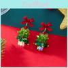 Christmas Jewelry Girls Alloy Red Bow Christmas Tree Earrings With Sparkling Decor For Holiday Fashion