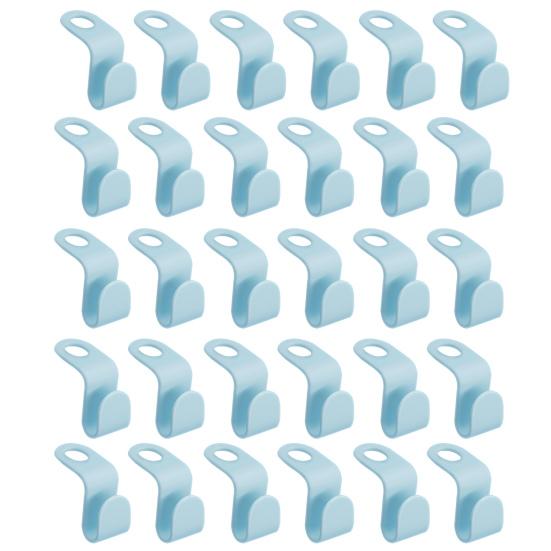 

30Pcs Clothes Hanger Connectors Durable Space-saving Strong Bearing Cascading Outfit Clothes Hanger Connector Hooks for Home небесно-голубой