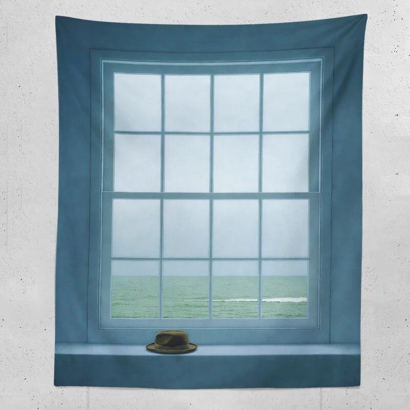 Boho Home Decor Window Sea View Aesthetic Room Decor Tapestry Lace Wall Hanging Cute Room Decor