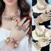 Island style beach starfish vacation four-piece set chain alloy diamond-encrusted bohemian shell jewelry