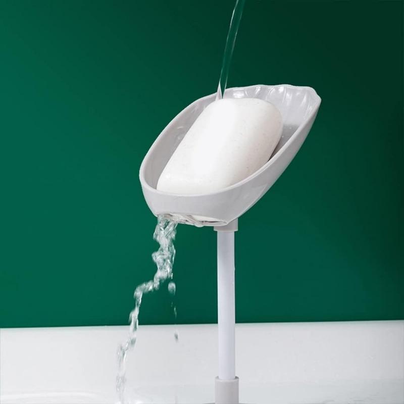 2pcs Soap Box, Bathroom Shell Shaped Storage Box, No-Punch Mobile Suction Cup Type, Soap Box for Bathroom Use