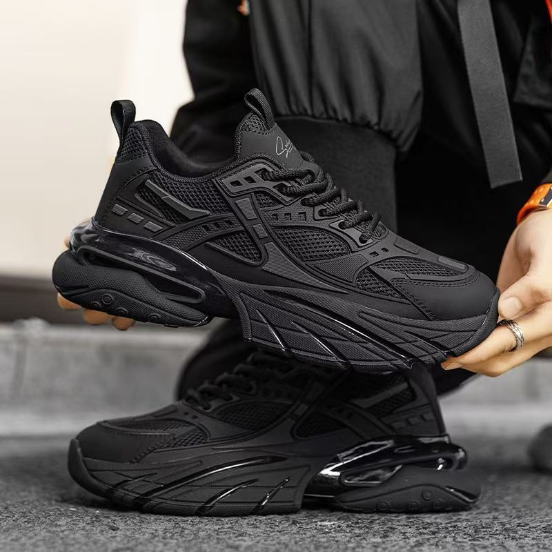 2025 new summer breathable men's shoes heightening samurai dad shoes platform mesh shoes casual sports trendy shoes