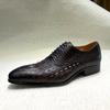 Men'S Leather Shoes Embossed Crocodile Pattern Business Dress Leather Shoes European Style Pure Leather Single Shoes Fashion Wedding Shoes