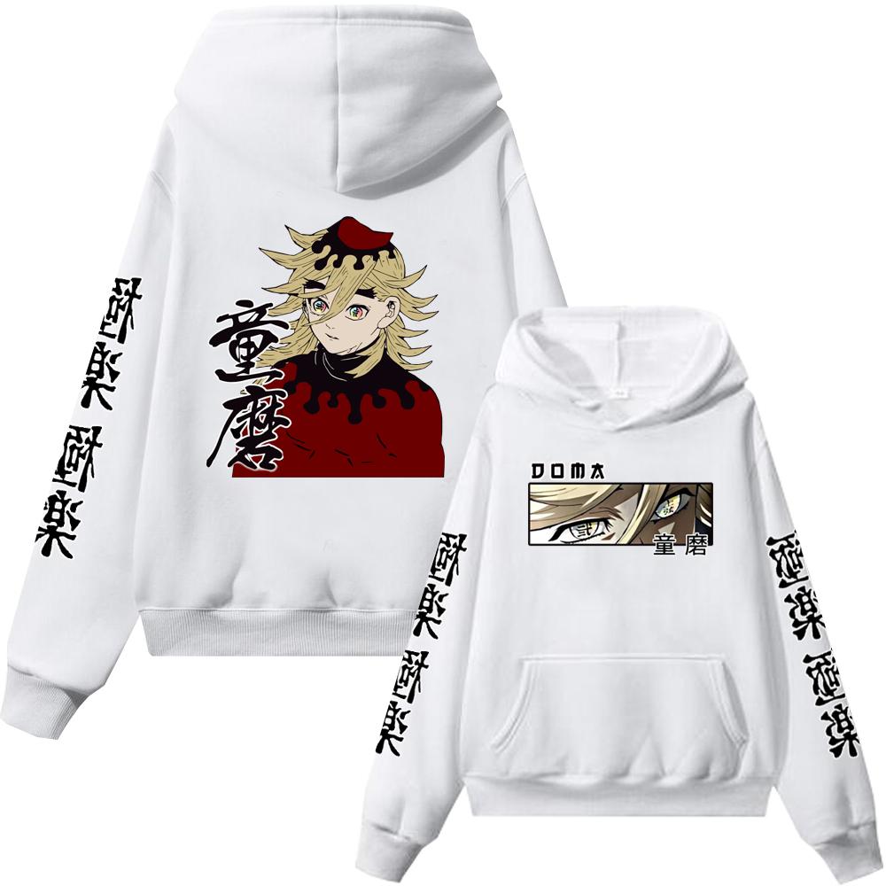 Hot Anime Demon Slayer Mikina s kapucí Douma Potisk Mikina Muži Ženy Volné oblečení Harajuku Unisex Podzim Zima Teplý svetr