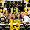 145 Pcs 13th Birthday Party Supplies Set for 24 Guests Official Teenager 13th Party Decorations Kit Plates Backdrop Tablecloth Balloons Banner for