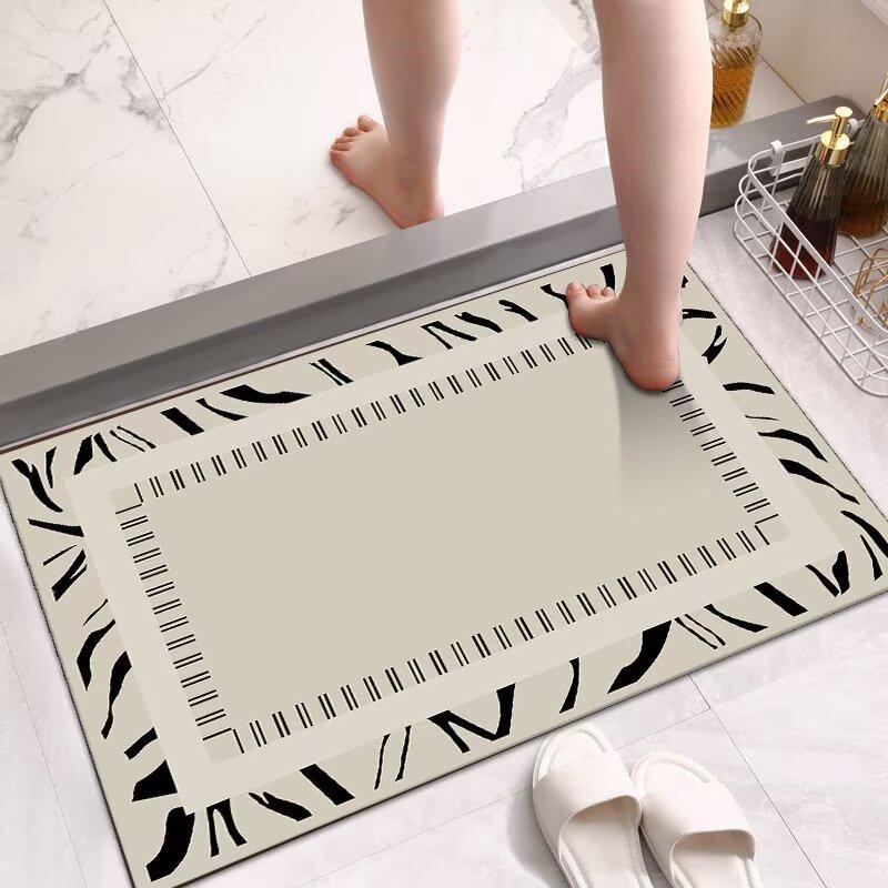 Toilet Floor Mat, Diatom Mud Absorbent Mat, Special Non-slip Foot Mat for Bathroom Door, Household Toilet, Bathroom Carpet