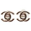 CHANEL 96P Silver Turn Lock CC Logos Earrings Earring SilverUsed
