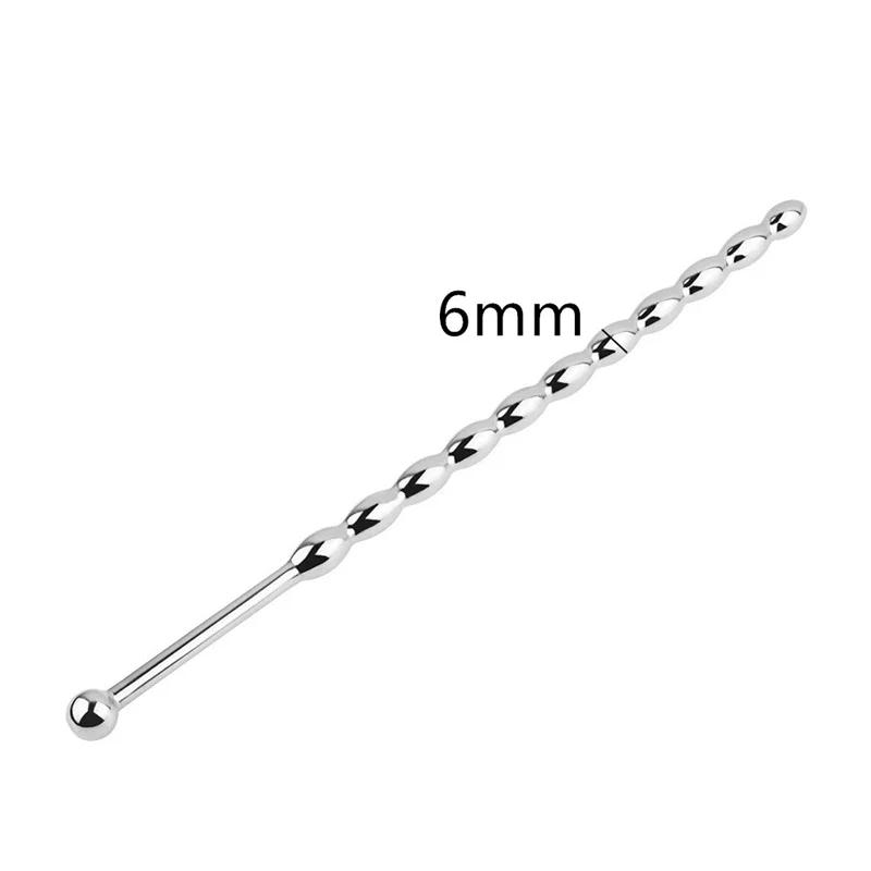 6/8mm Stainless Steel Penis Plug Electrical Shock Uretral Stimulator Urethral Sounding Beads Penis Massage Wand Sex Toys for Men
