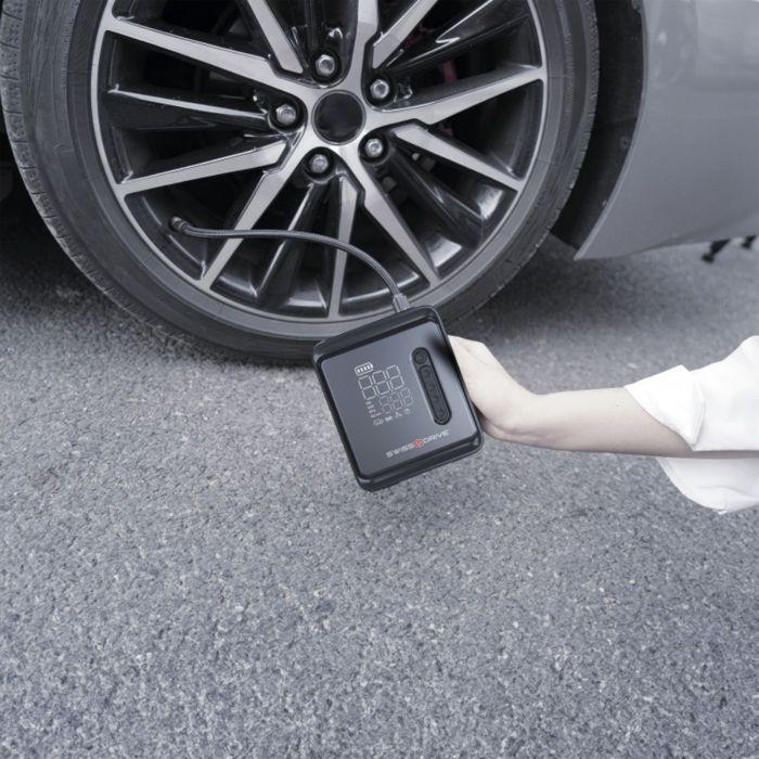 Mini-Kompressor Tragbar - SWISS DRIVE - 150 PSI - USB-Aufladung - Automatischer Stopp - Digitaler Bildschirm