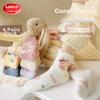 Women's Socks, Autumn And Winter, Coral Fleece Lined, Thickened, Home Floor, Postpartum Socks, Plush Warm, Cute, Sleep Mid-Calf Socks