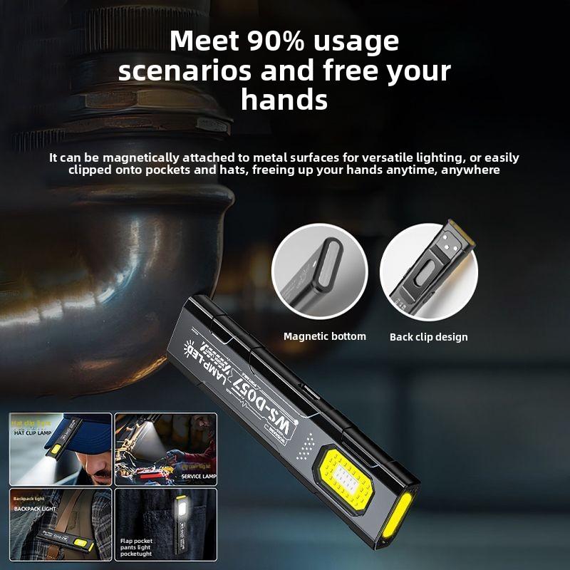 LED Work Light Magnetic Compact Portable Mini Outdoor High-Intensity Rechargeable Flashlight Super Bright Maintenance Light
