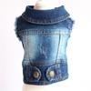 Pet Cake Ruffle Dress  Cute Lightweight Dog Vest Bichon Teddy Small Dog Clothes Solid Dog Denim Jacket Pet Jean Coat