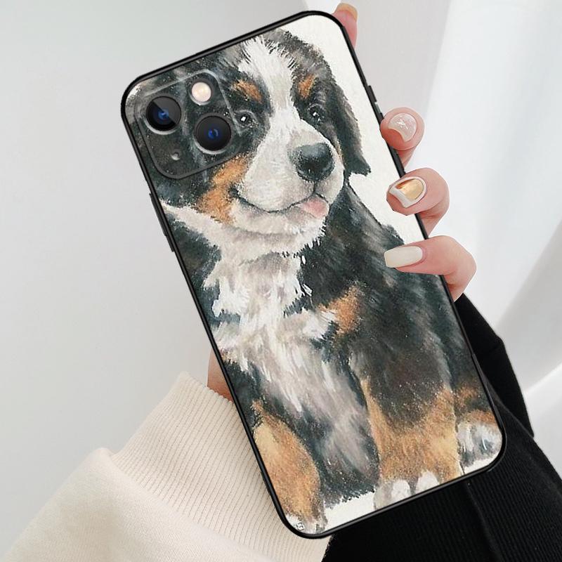 Funny Bernese Mountain Dog Phone Case For iPhone 17 Pro Max 16 15 14 11 12 13 Pro Max mini 15 16 Plus 16e 17 Air Cover