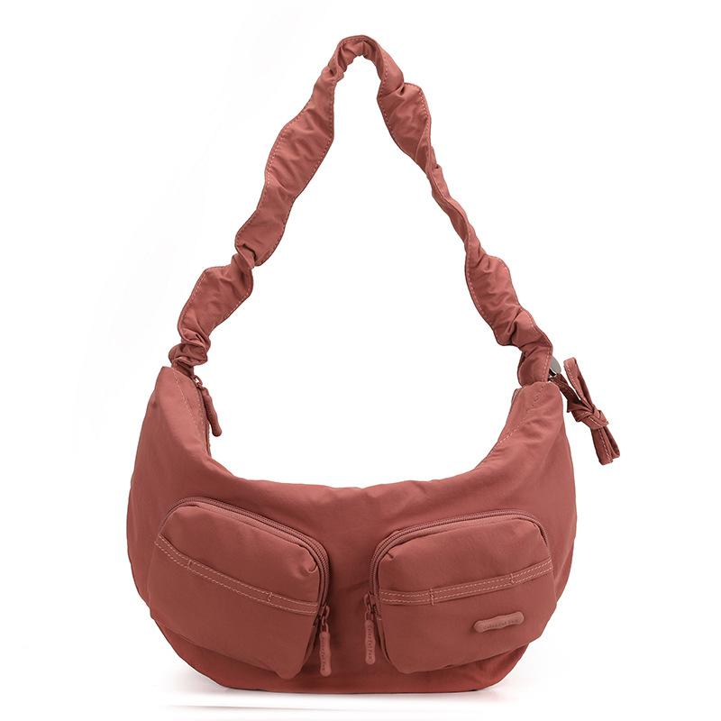 Premium new trend niche design women's bag solid color casual creative shoulder bag