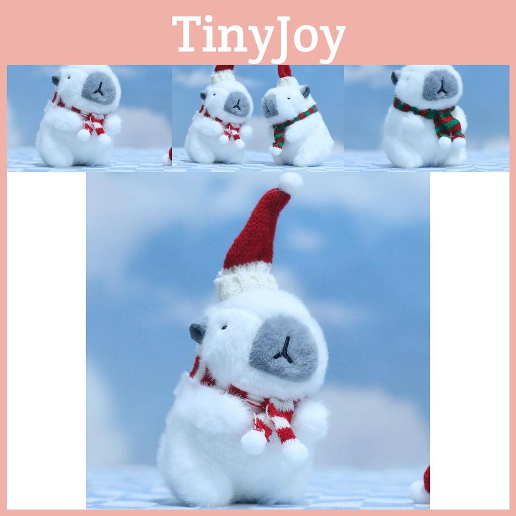 Delightful Cartoon Capybara Christmas Plush Toy Keyring For Bags And Key Accessories