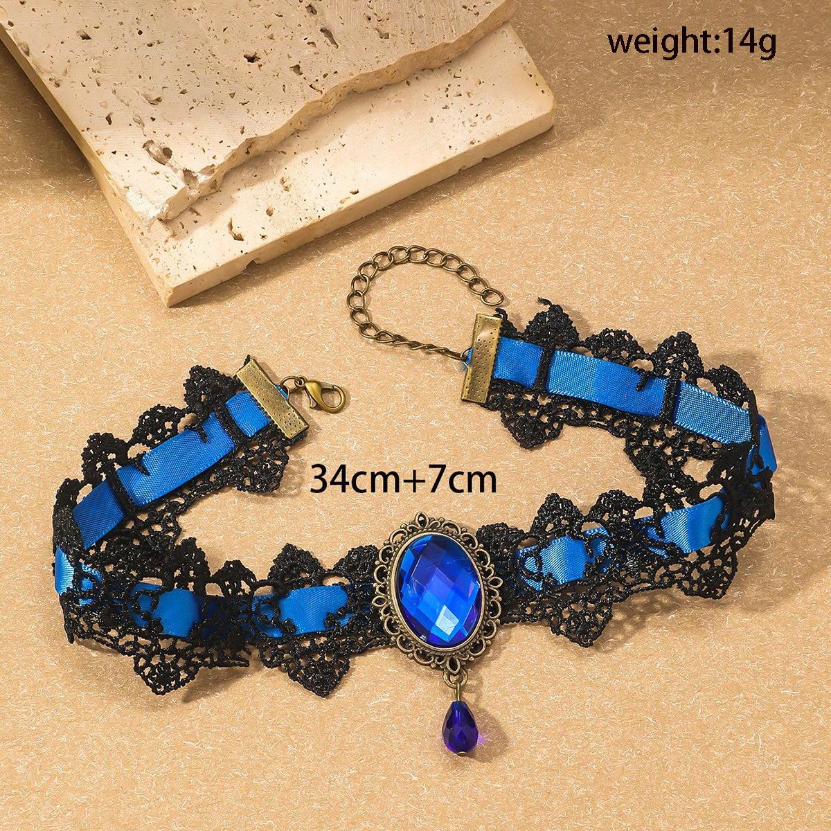 

Персонализированное готическое ретро-ожерелье с красной розой, дворцовое короткое ожерелье, свадебное кружевное ожерелье