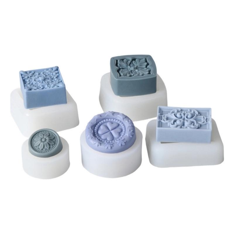 Retro Designs Silicone Soap Mould for Handmade Craft with Artistic Pattern Easy Releases and Dishwasher Safe