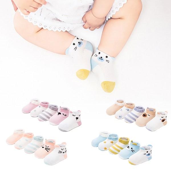 Bevenies süße Charaktersocken 5-teiliges Set, koreanische Babyprodukte