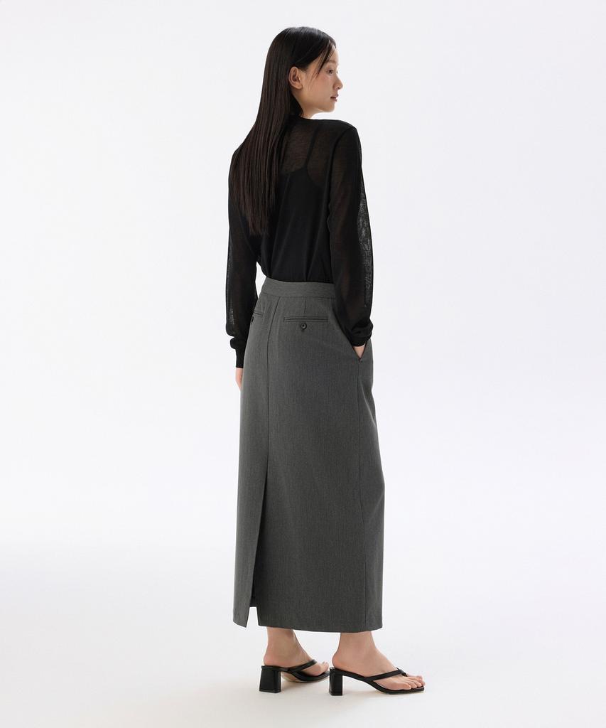 Musinsa Standard Woman Women'S Straight Maxi Skirt [Medium Grey]