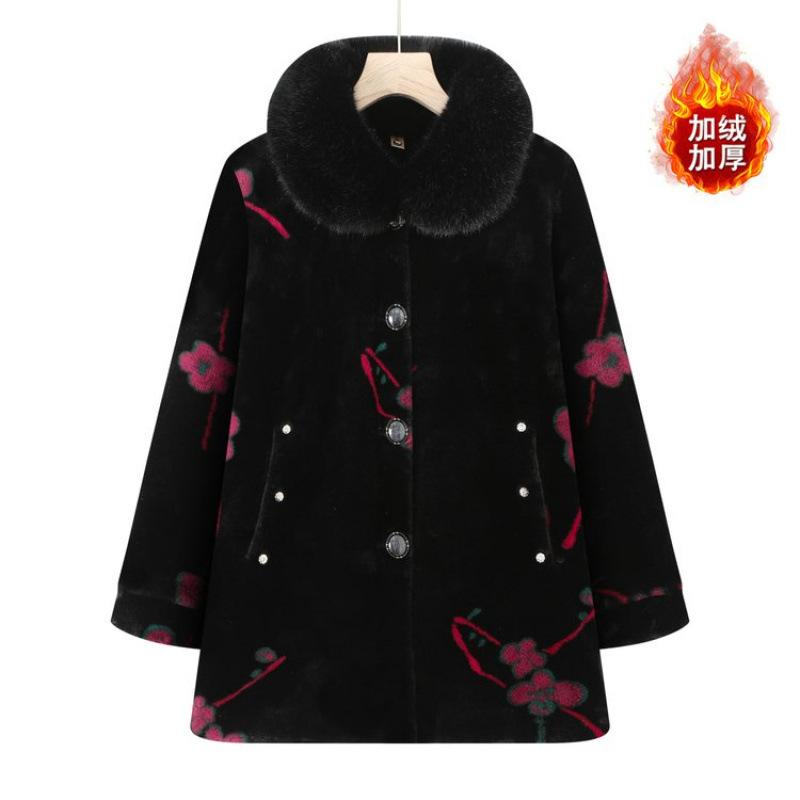 Winter woolen coat imitation fur wife fleece cotton coat old mink fleece jacket