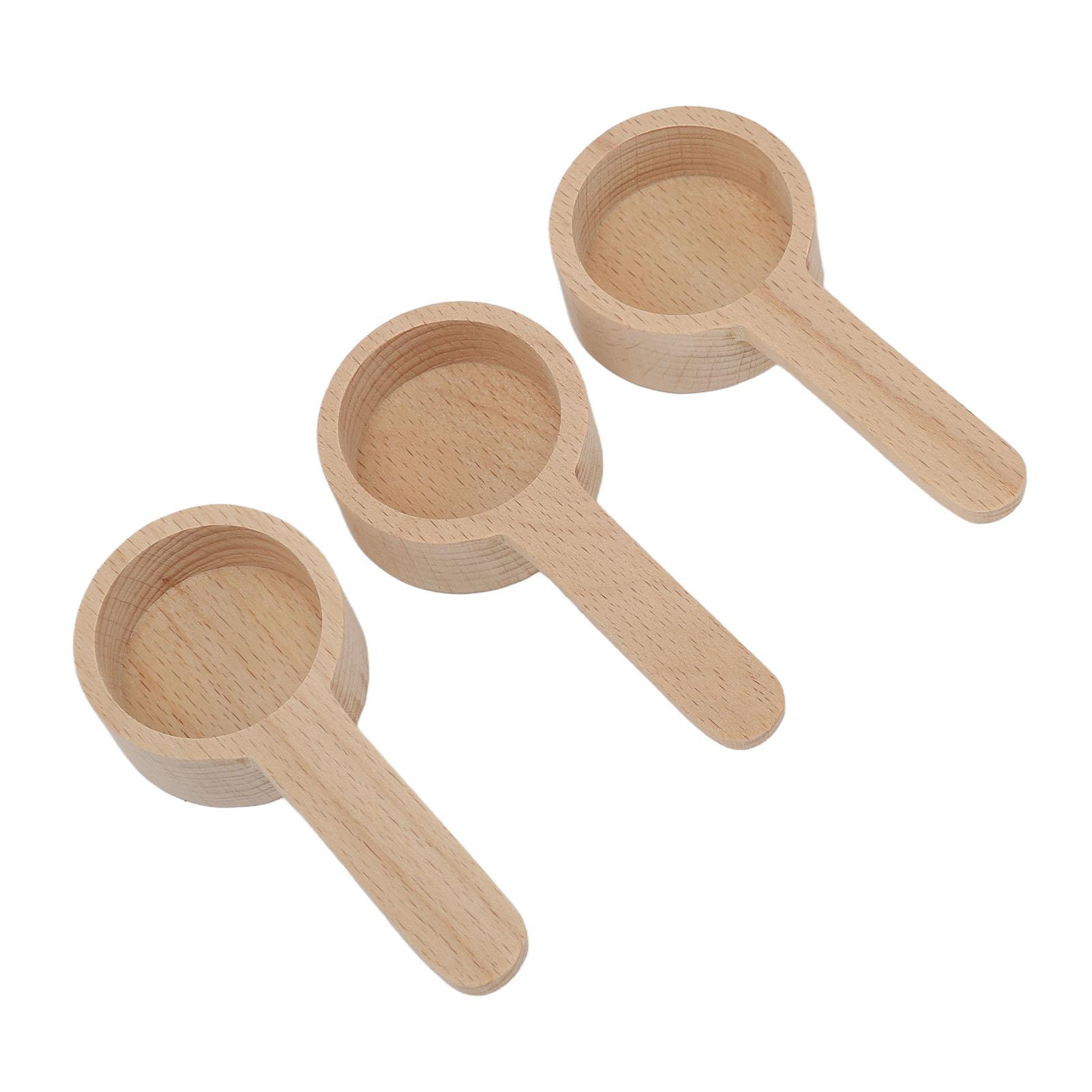 

3pcs Wooden Measuring Spoon Short Handle High Precision Mask Spoon For Tea Seasoning