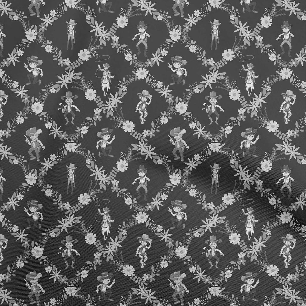 oneOone Cotton Poplin Brown Fabric Cowboy Sewing Craft Projects Fabric Prints By Yard 42 Inch