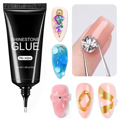 30ml 5D Clear Rhinestone Glue & Nail Sculpting Gel for Carving,Molding,Painting No Wipe Clear Gel Polish for DIY Nail Designs ^3