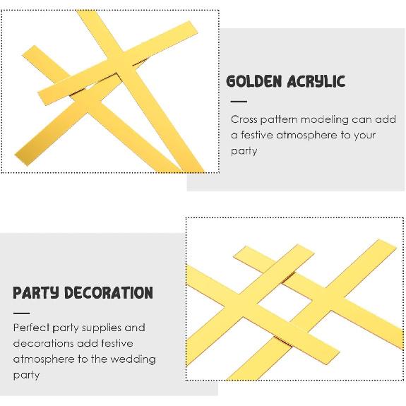 Gadpiparty Wedding Decorations 10pcs Cross Cake Toppers Acrylic Crossing Cake Decorations Baptism Cupcake Picks Golden Dessert Inserts for Baby