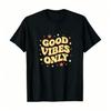 Plus Size Retro Groovy Good Vibes Only Tee For Unisex Unisex Comfort Allseason Daily Casual Top
