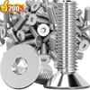 200/10pcs M3 M4 Stainless Steel Hex Hexagon Sockets Flat Head Screw Bolt Counterbore Hex Machine Tooth Screws Fasteners Hardware