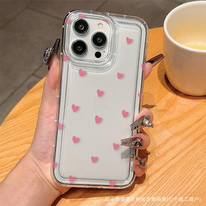 Full Screen Small Love for Apple 15 Mobile Phone Case Iphone14promax Anti-drop Soft Rubber 13/12/11 Airbag
