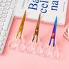 Transparent Rose Gold Acrylic Heavy-Duty Office Scissors for DIY and Student Use
