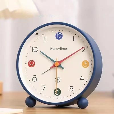 Creative Morandi Colorful Desktop Alarm Clock Students Wake Up Bedroom Decorative Clock Quartz Silent Watch Decorative Ornaments
