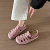 Soft Leather Version~ Baotou Retro Boken Shoes Women's Shoes Woven Pig Cage Shoes Sandals 2025 Spring New Casual Single Shoes