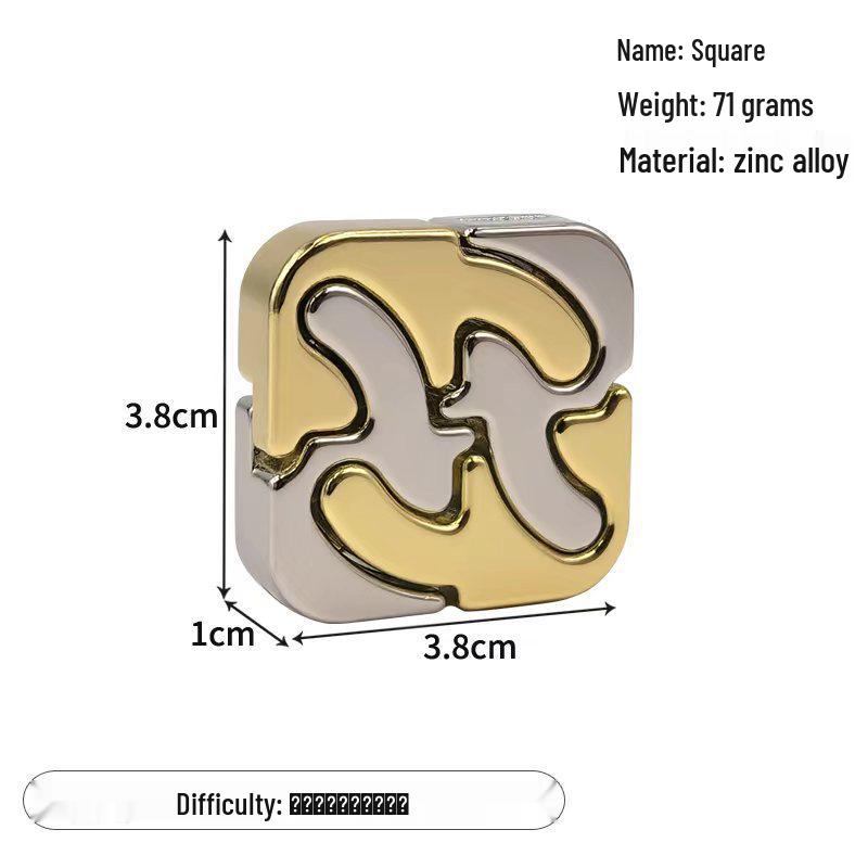 Zinc Alloy Kongming Puzzle Lock: Disentanglement Ring Educational Toy