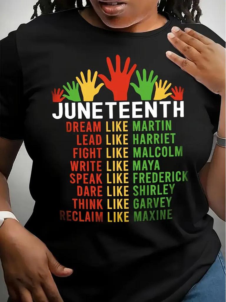 Women's European & American Short-Sleeved Christmas Crew Neck Top